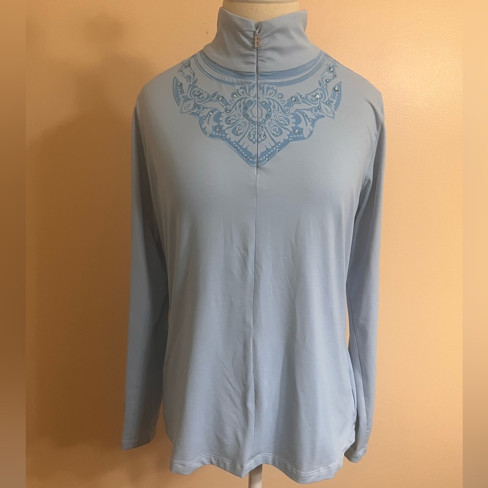 Bogner Sz L Women's 1/4 Zip Embellished Active Wear Top Jacket Mid Layer…